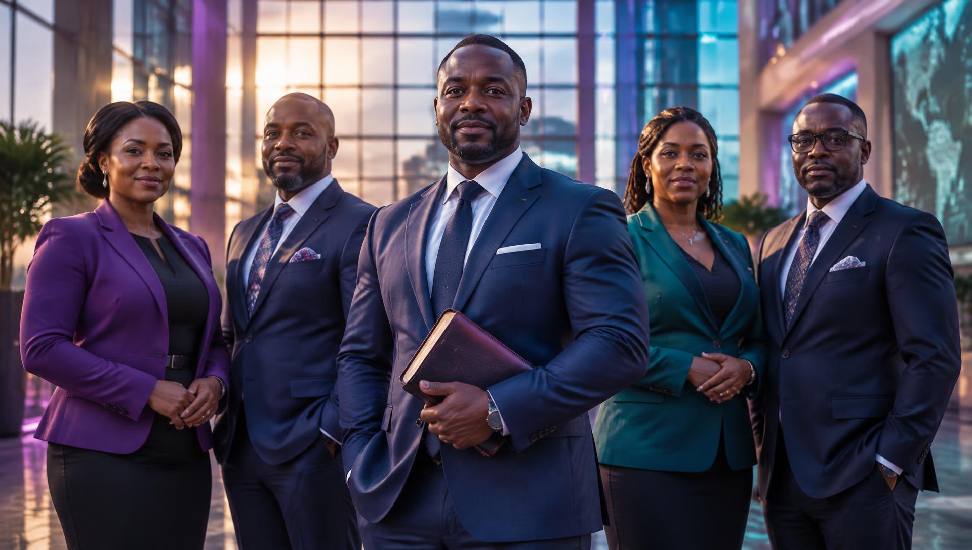African business leaders gathered in a modern executive setting